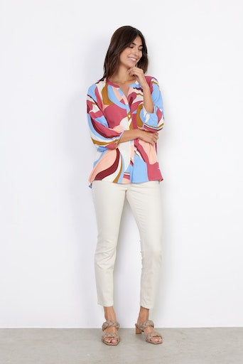 Mindy 1 Print Shirt - Berry