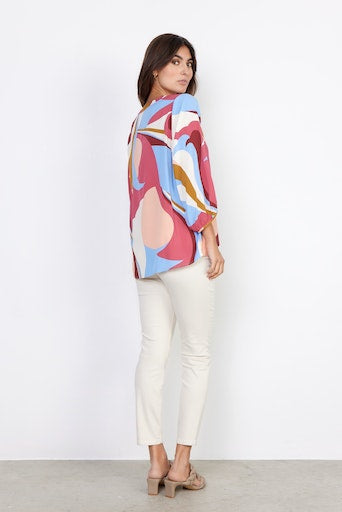 Mindy 1 Print Shirt - Berry