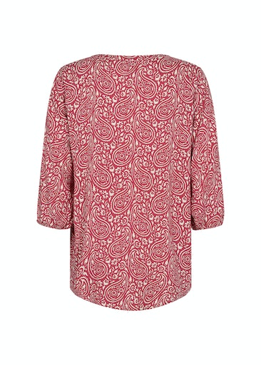 Molly 3/4Sleeve Print Blouse - Berry