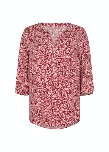 Molly 3/4Sleeve Print Blouse - Berry