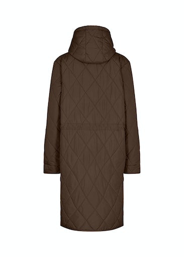 Fenya Hooded Quilted Jacket - Coffee