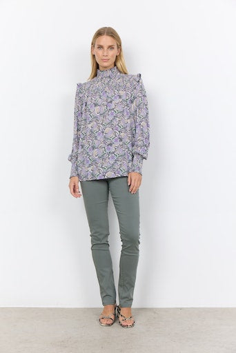 Adine Print Blouse - Lilac Breeze Combi