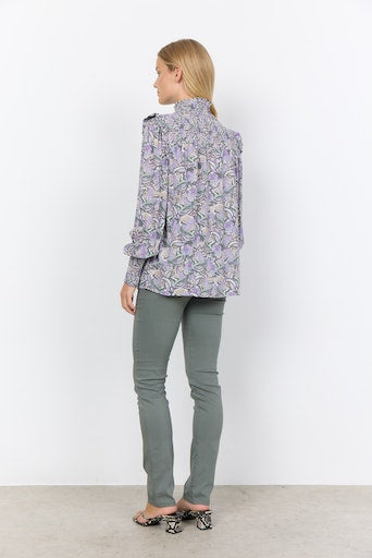 Adine Print Blouse - Lilac Breeze Combi