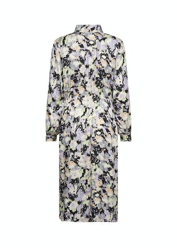 Adela High Neck Print Dress - Lilac Breeze Combi