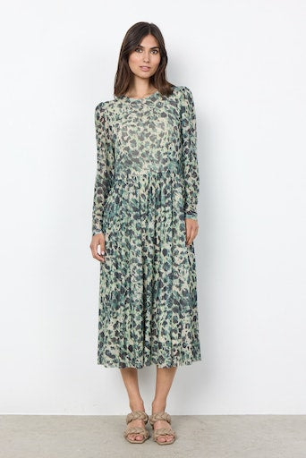 Soyaconcept Alda All Over Print Dress - Bright Green Combi