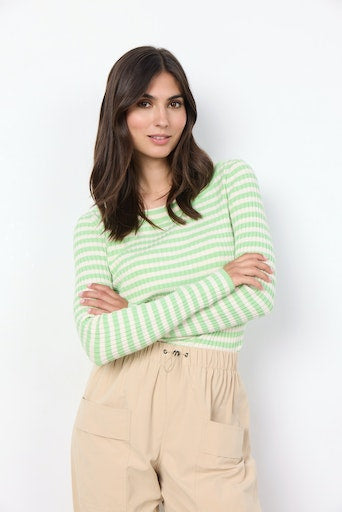 Dollie Stripe Jumper - Bright Green Combi