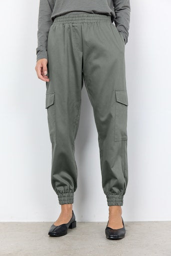 Side Pockets Cuff Trouser - Misty