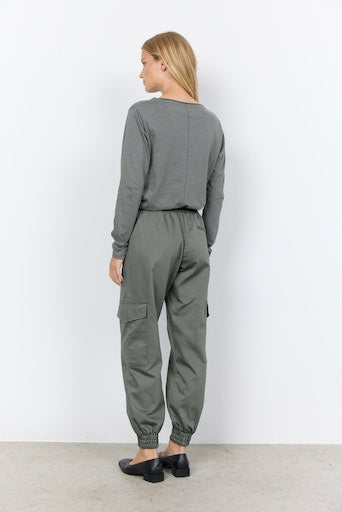 Side Pockets Cuff Trouser - Misty