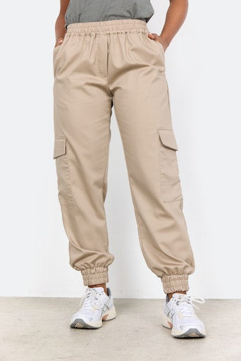 Side Pockets Cuff Trouser - Camel