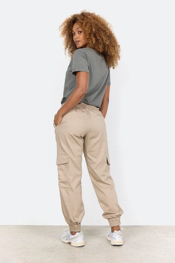 Side Pockets Cuff Trouser - Camel