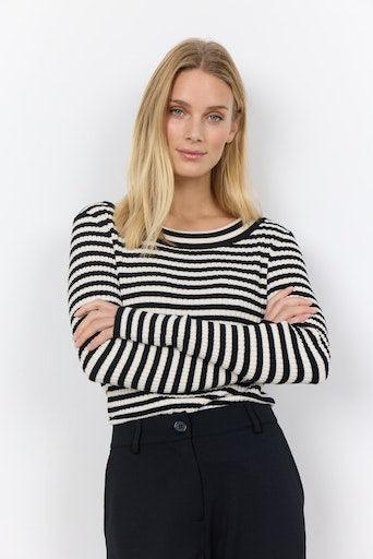 Dollie Stripe Jumper - Black