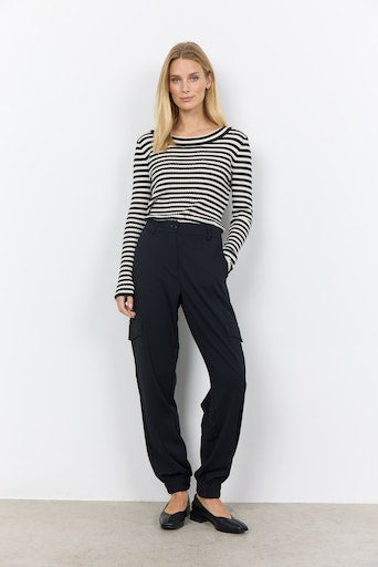 Dollie Stripe Jumper - Black