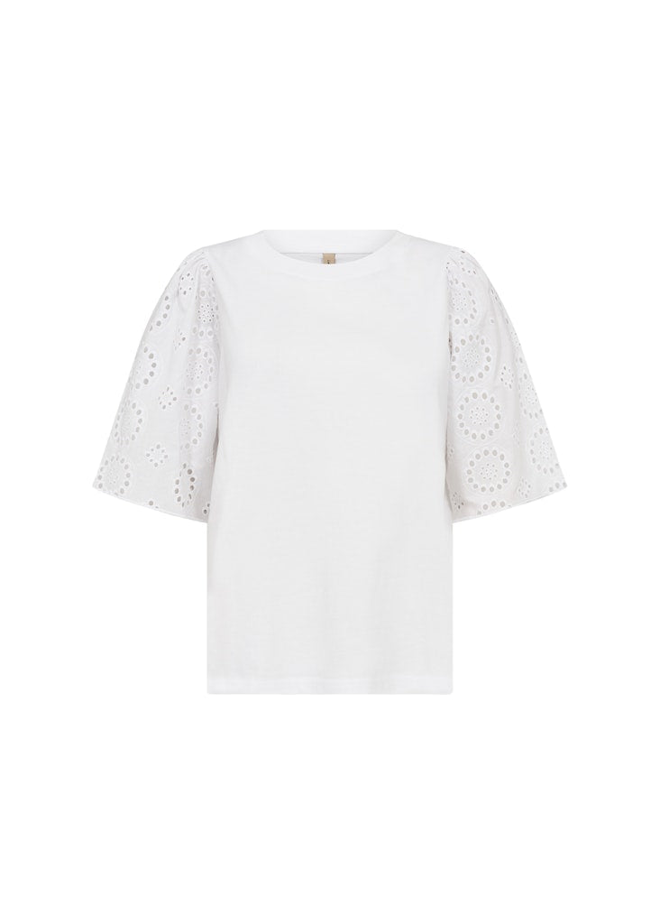 Loraine 3 Embroidered Sleeve Blouse - White