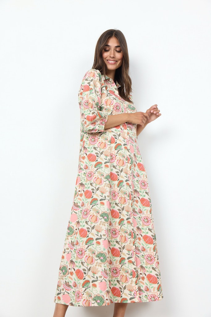 Sammy 41 Print Maxi Dress - Dusty Clay Combi