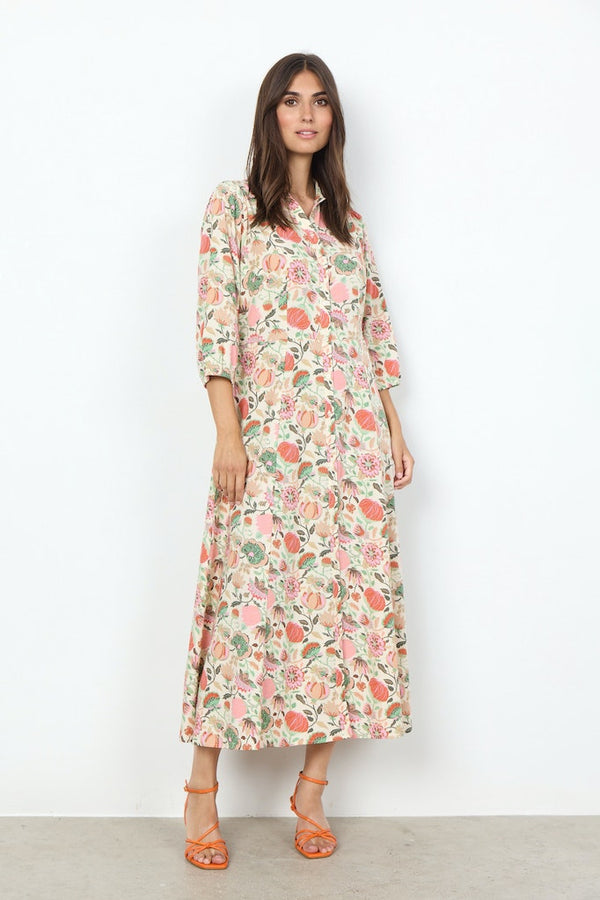 Sammy 41 Print Maxi Dress - Dusty Clay Combi