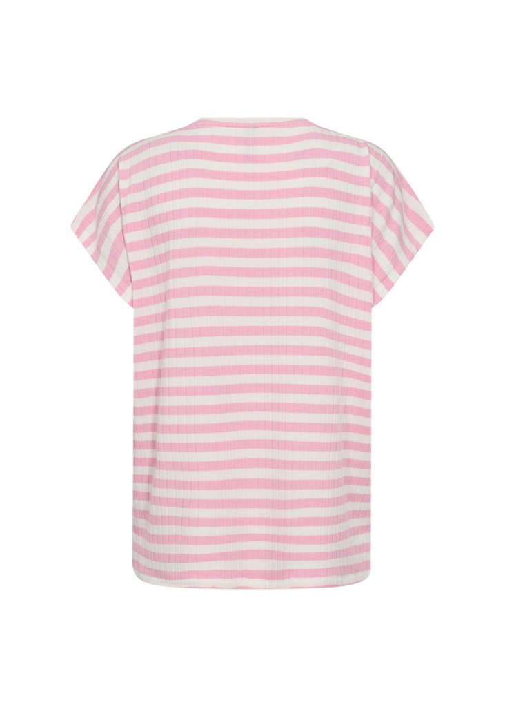 Kaiza3 V Neck Stripe T-Shirt - Pink Combi