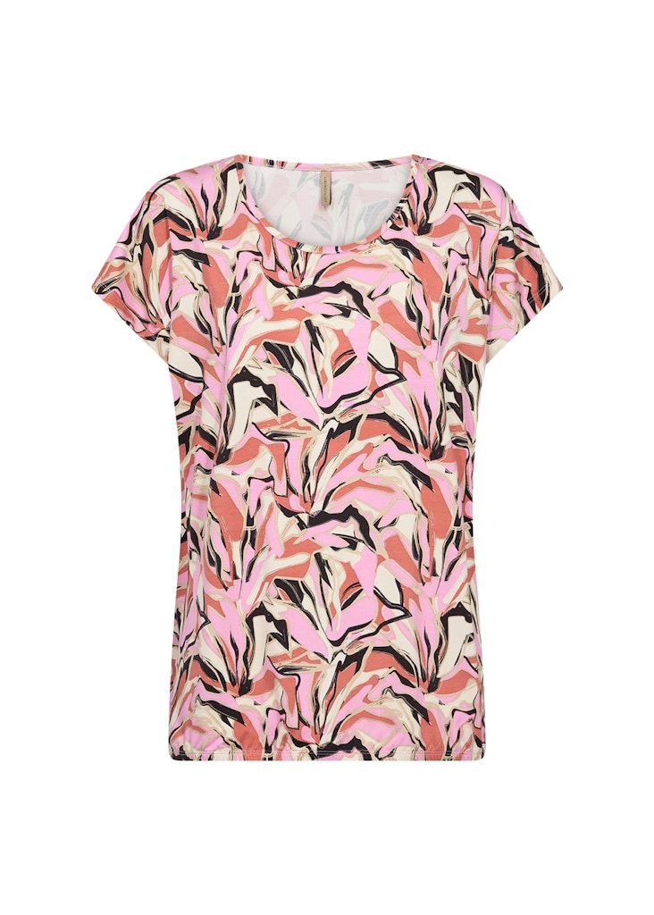 Marica 279 Round Neck Print T-Shirt - Pink Combi