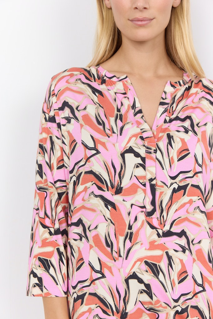 Marica 280 Print Blouse - Pink Combi