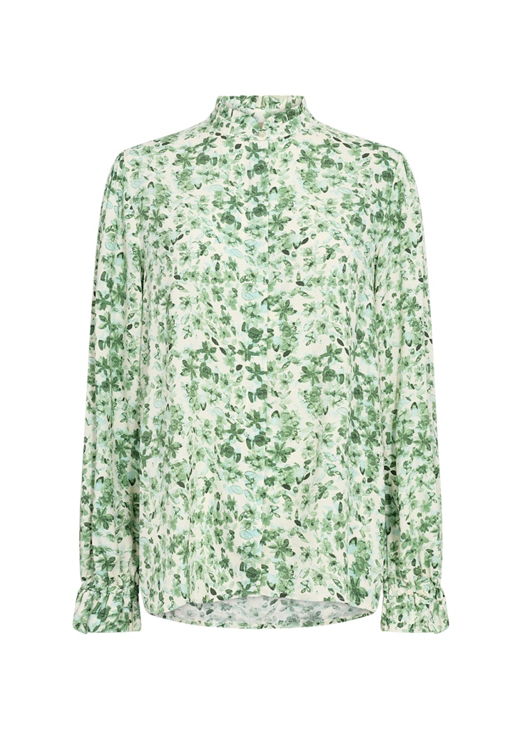 Doha 2 High Neck Print Shirt - Green Combi