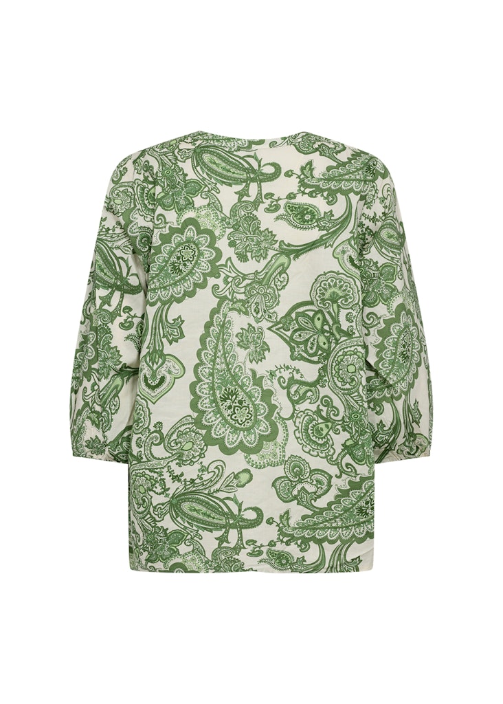 Dido 2 Split Neck Paisley Shirt - Green Combi