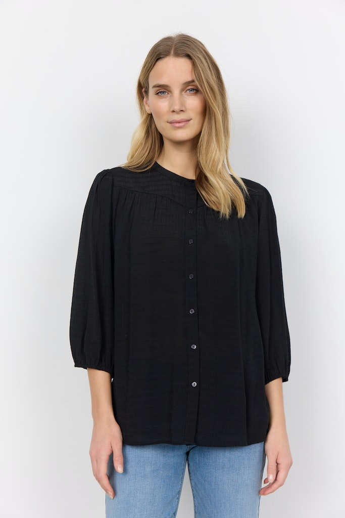 Calypso 7 Round Neck Blouse - Black