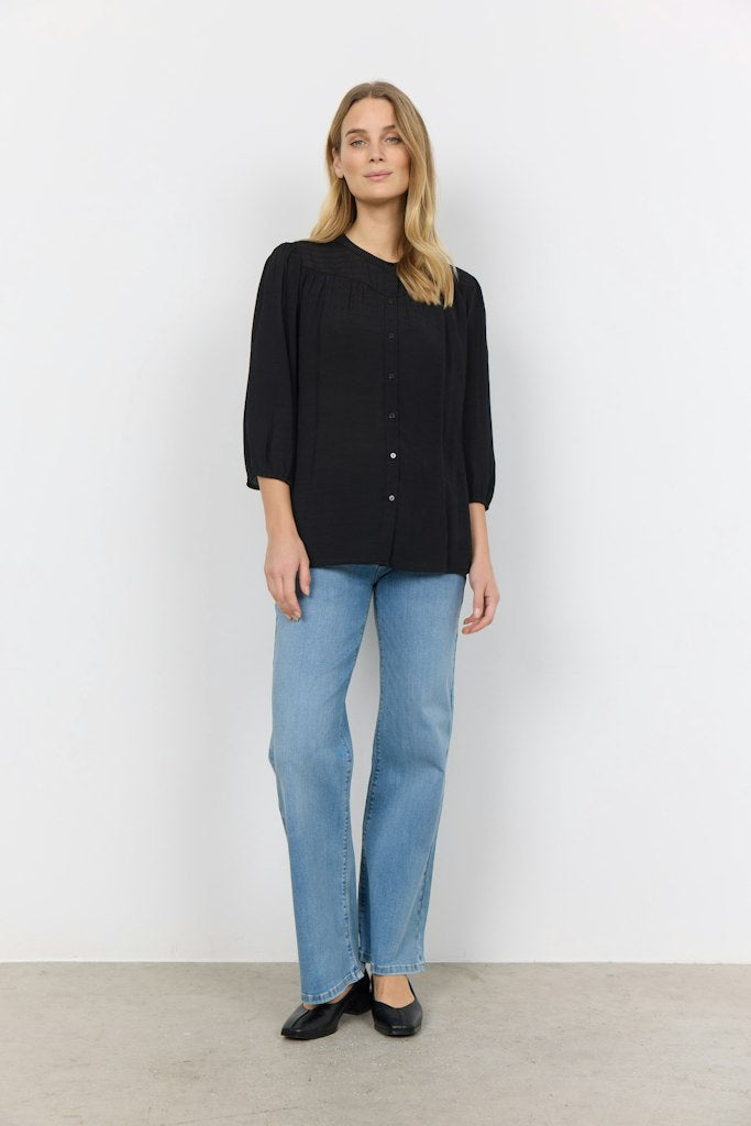 Calypso 7 Round Neck Blouse - Black