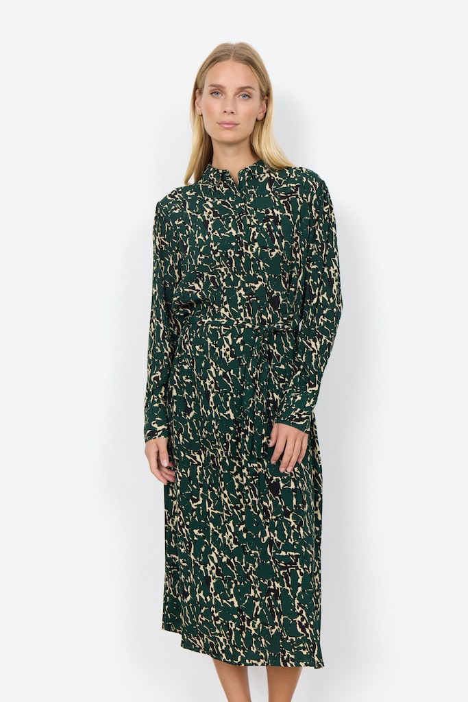 Vickie Print Dress - Dark Pine