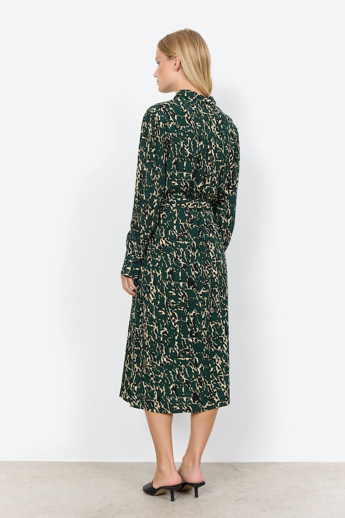 Vickie Print Dress - Dark Pine