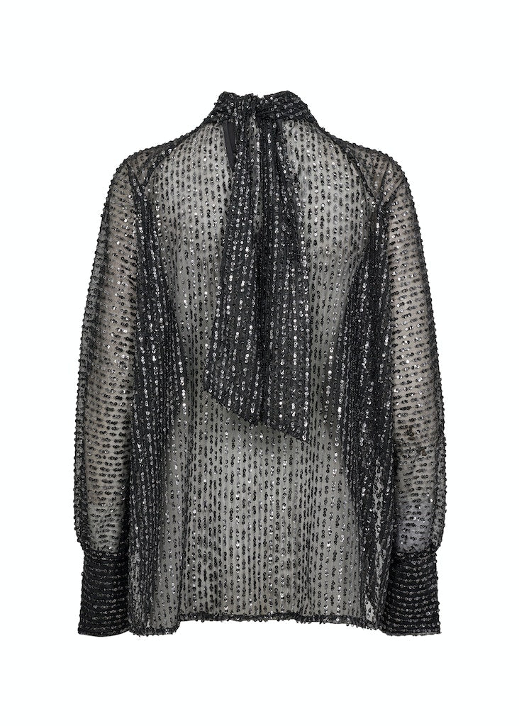 Viol RhinestoneDetail Blouse - Dark Earth