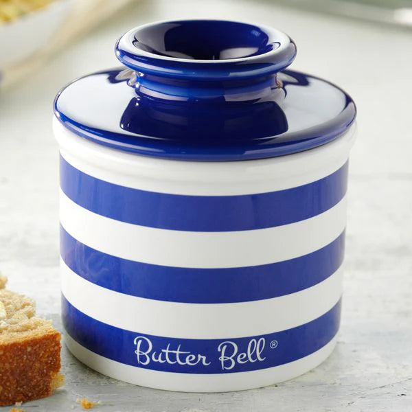 Nautical Blue Stiped Butter Bell Crock