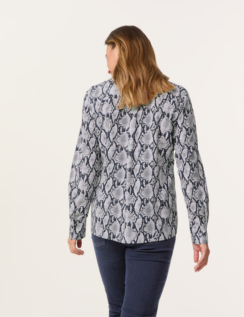 Animal Attention LongSleeve Blouse - Beige/snake Print