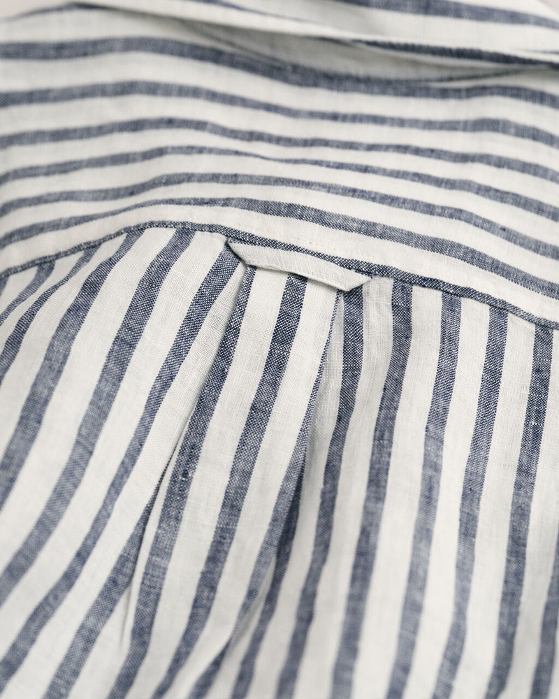 Striped Linen Shirt - Evening Blue