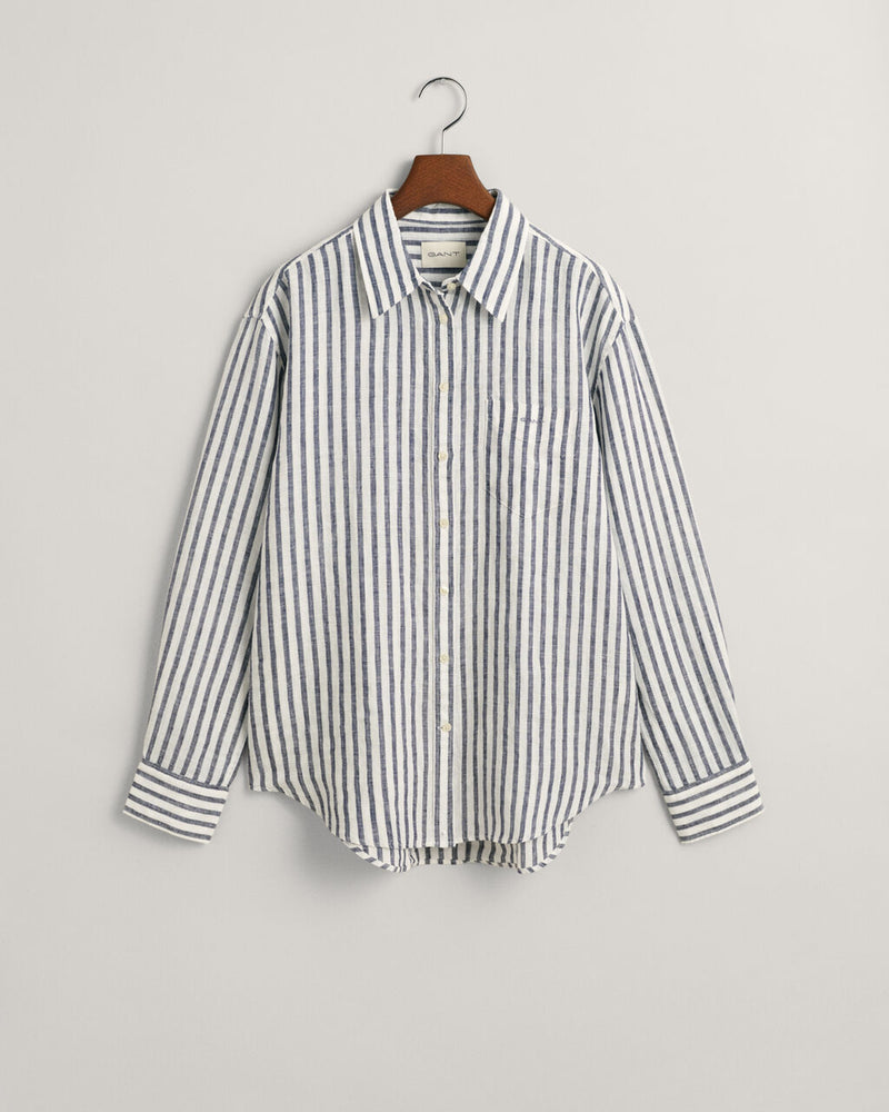 Striped Linen Shirt - Evening Blue