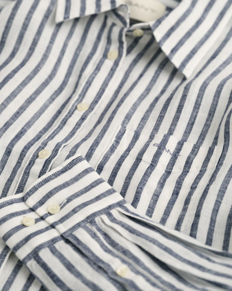 Striped Linen Shirt - Evening Blue