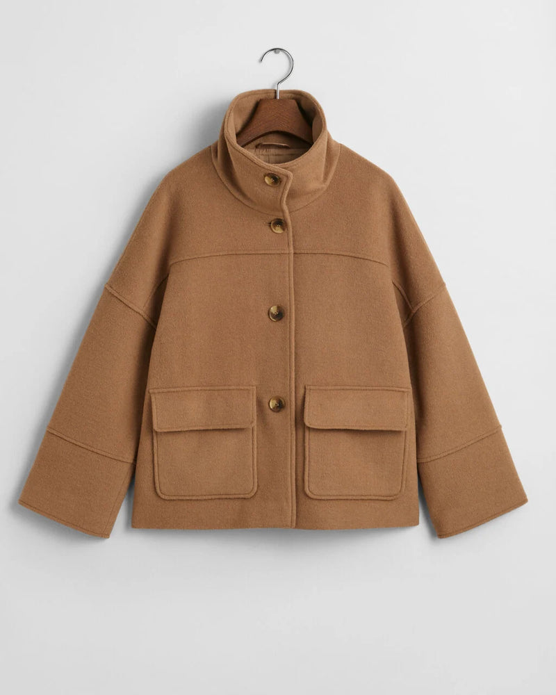 Cropped Wool Jacket - Warm Khaki