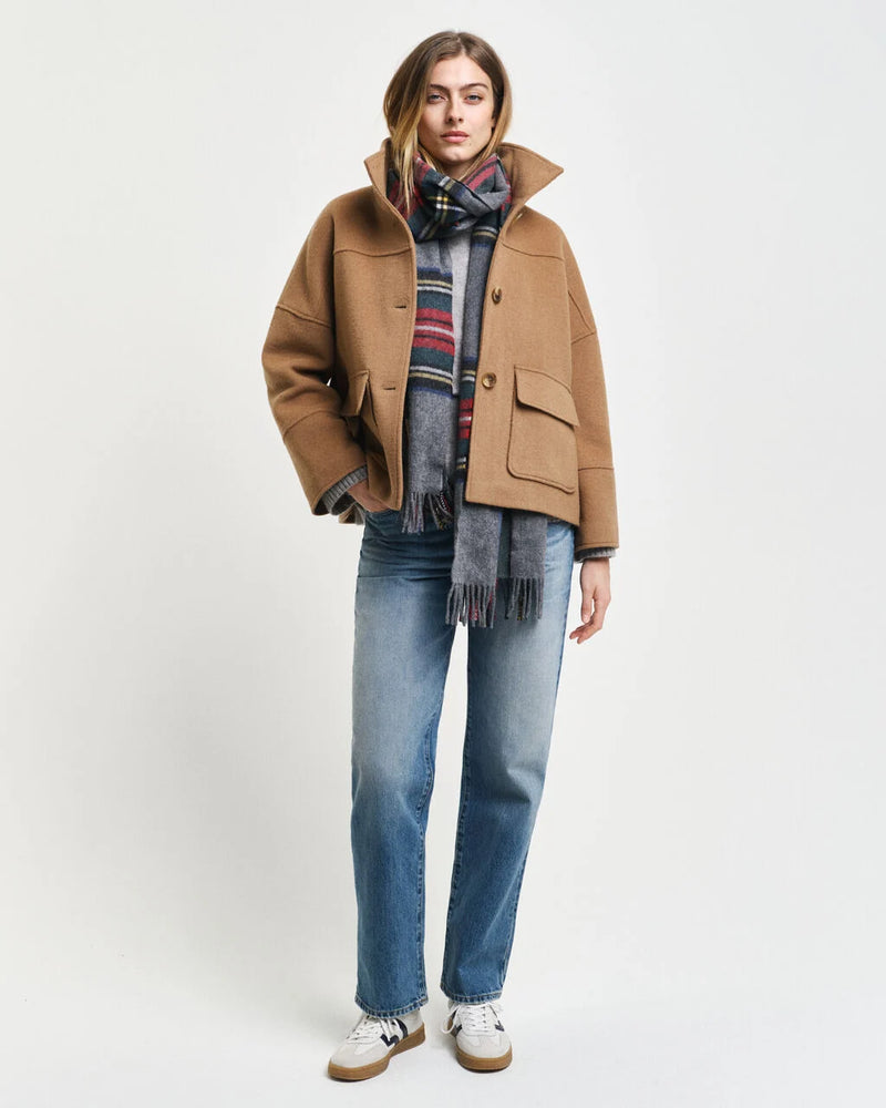 Cropped Wool Jacket - Warm Khaki