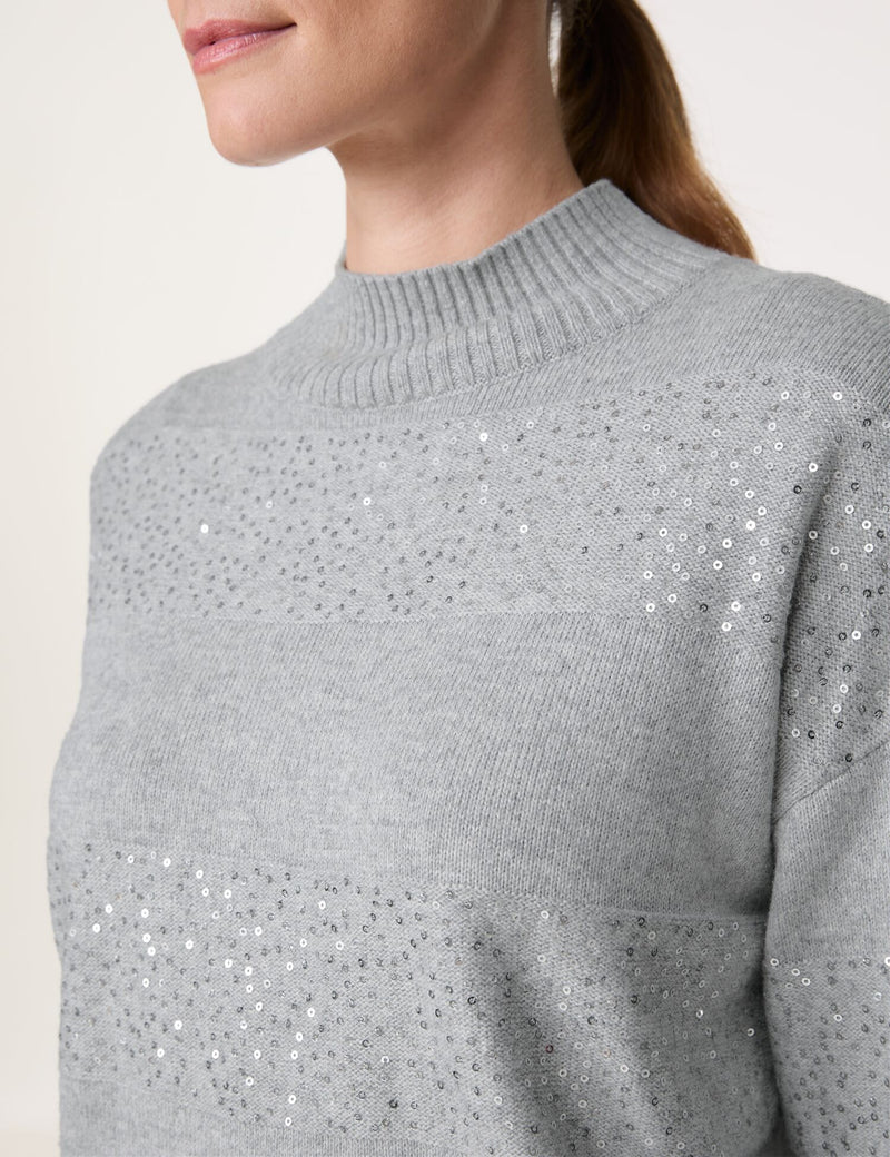 Flowers Delight Jumper - Silver Grey Melange