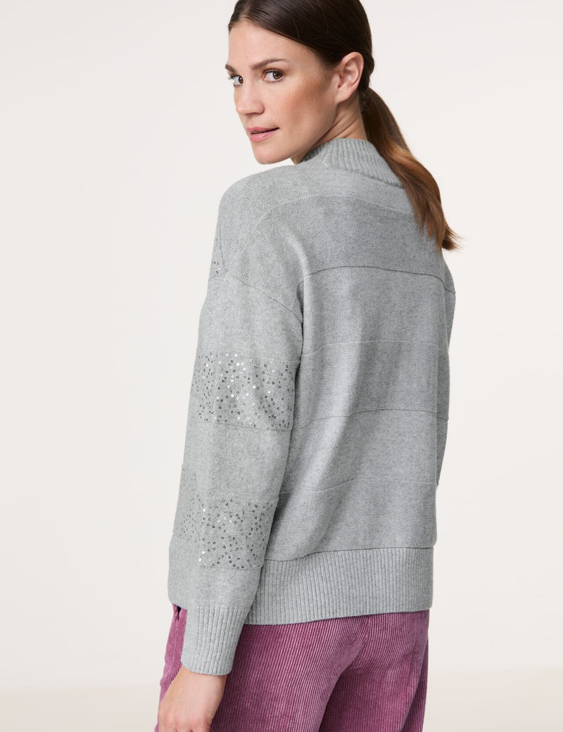 Flowers Delight Jumper - Silver Grey Melange