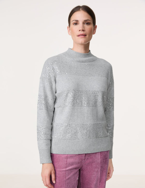 Flowers Delight Jumper - Silver Grey Melange