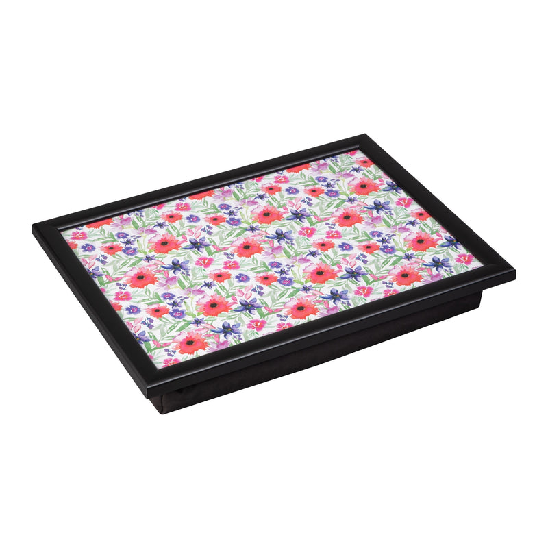 Watercolour Floral Laptray With Black Edge