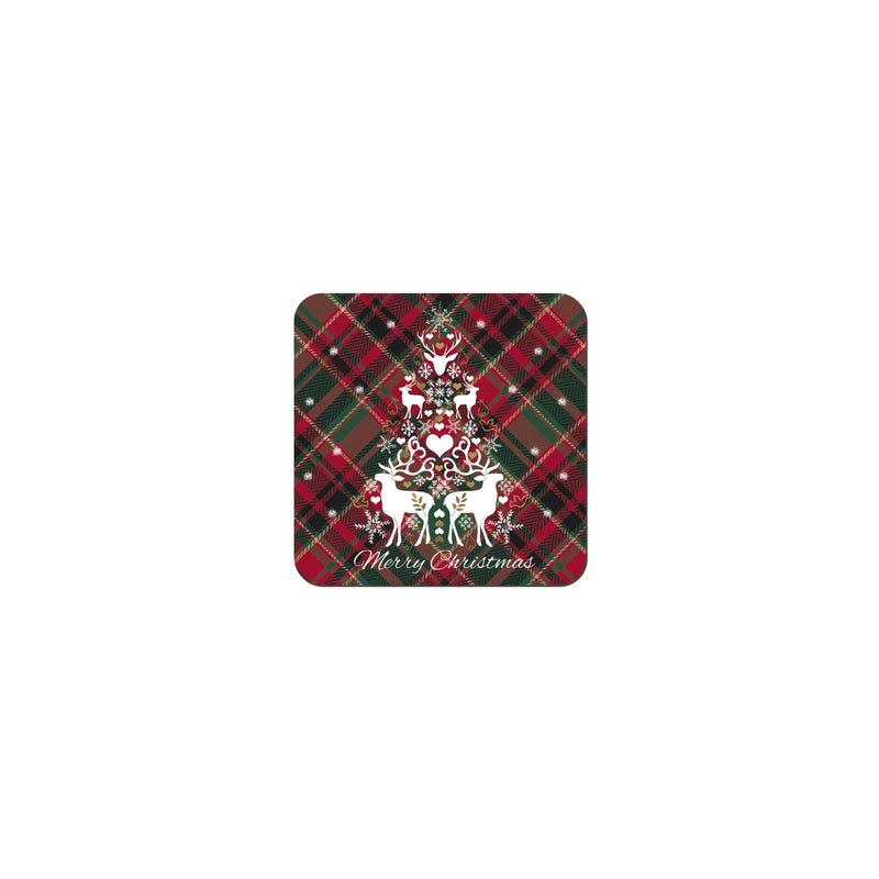 Christmas Tartan Set of 6 Coasters