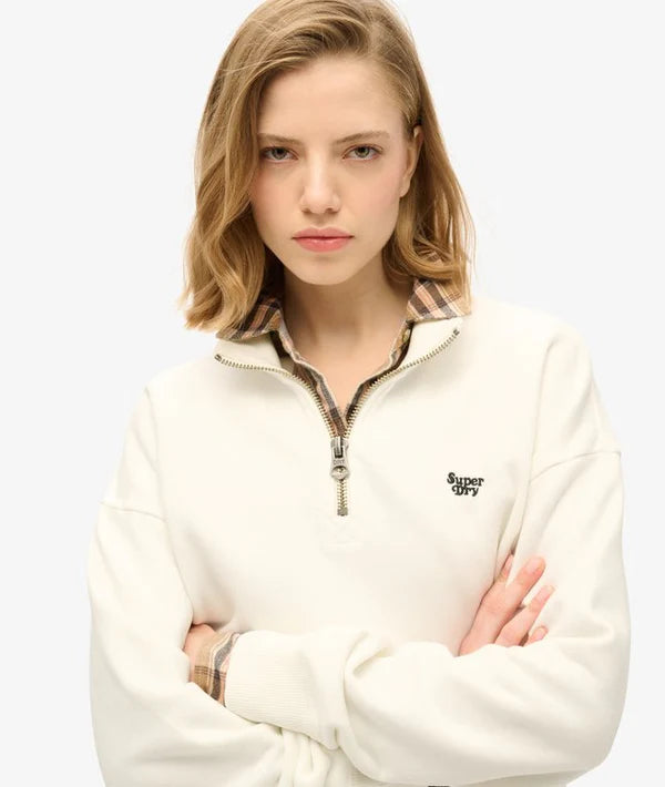 Essential Half Zip Sweatshirt - Off White