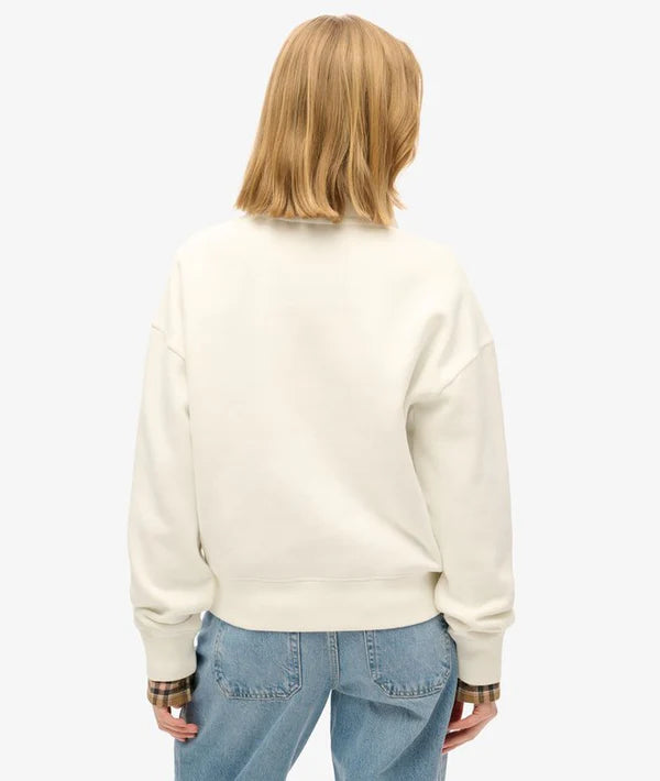 Essential Half Zip Sweatshirt - Off White