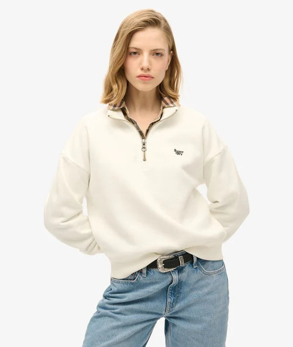 Essential Half Zip Sweatshirt - Off White