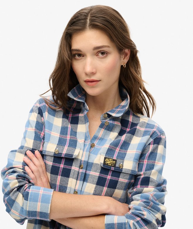 Lumberjack Check Flannel Shirt - Classic Blue Check