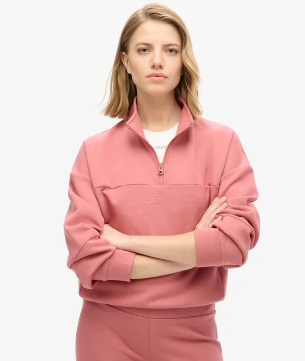 SportTech Relaxed 1/2 Zip Sweat - Withered Rose