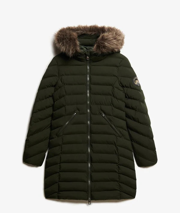 Fuji Faux Fur Hood Jacket - Surplus Goods Olive Green