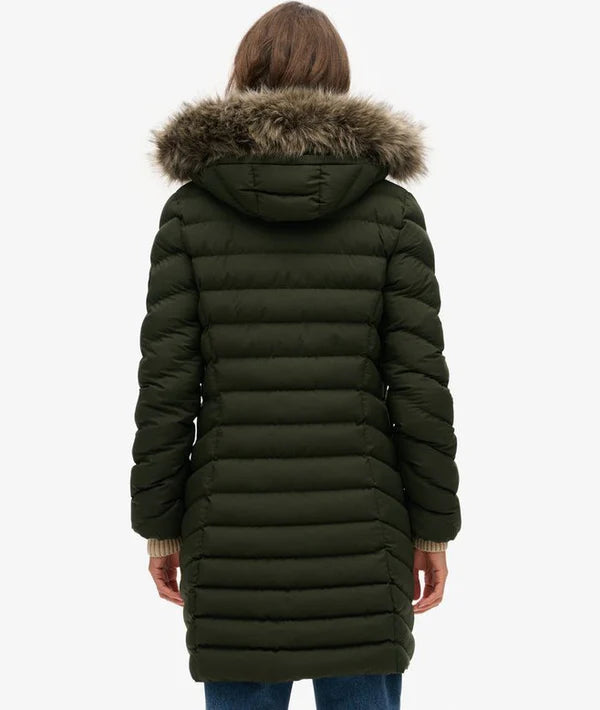 Fuji Faux Fur Hood Jacket - Surplus Goods Olive Green