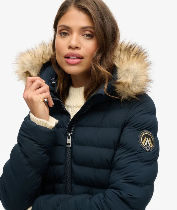 Fuji Faux Fur Hood Jacket - Eclipse Navy