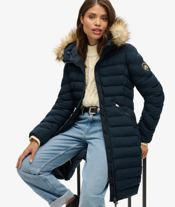 Fuji Faux Fur Hood Jacket - Eclipse Navy